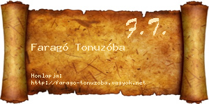 Faragó Tonuzóba névjegykártya