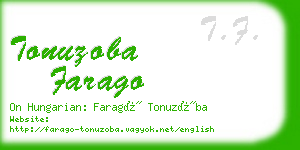 tonuzoba farago business card